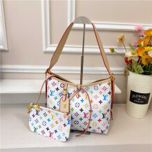 (White, 29*25*10) Retro printed tote bag for women large capacity drawstring bag