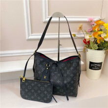 (Black, 29*25*10) Retro printed tote bag for women large capacity drawstring bag
