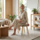 (Brown) GOEURVANT Fabric Footstool Ottoman with Solid Wood Legs 4