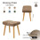 (Brown) GOEURVANT Fabric Footstool Ottoman with Solid Wood Legs 3