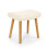 (Creme) GOEURVANT Fabric Footstool Ottoman with Solid Wood Legs 2