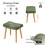 (Green) GOEURVANT Fabric Footstool Ottoman with Solid Wood Legs 3