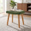 (Green) GOEURVANT Fabric Footstool Ottoman with Solid Wood Legs 1