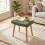 (Green) GOEURVANT Fabric Footstool Ottoman with Solid Wood Legs 4