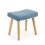 (Blue) GOEURVANT Fabric Footstool Ottoman with Solid Wood Legs 2