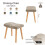 (Sable) GOEURVANT Fabric Footstool Ottoman with Solid Wood Legs 3