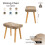 (Camel) GOEURVANT Fabric Footstool Ottoman with Solid Wood Legs 3