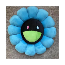 (Deep blue) 40CM Sunflower Flower Plush Pillow for Chair Sofa Bed Home Décor