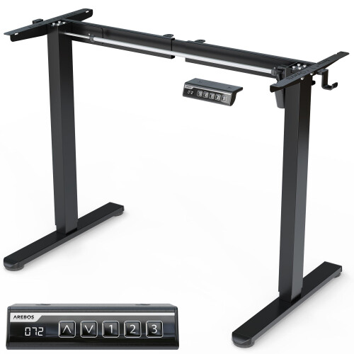 AREBOS AREBOS Height Adjustable Desk Frame | Black