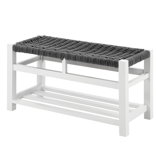 LIVIVO Habi Hallway Shoe Bench - Grey/White