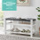 LIVIVO Habi Hallway Shoe Bench - Grey/White 2