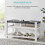 LIVIVO Habi Hallway Shoe Bench - Grey/White 4