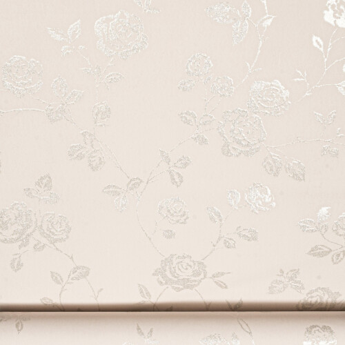 Pink Blush Floral Wallpaper Silver Glitter Shimmer Feature Wall 2