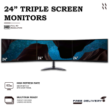 TRIPLE MONITOR MULTI SCREEN SETUP Dell Set 3 x 24 1920 x 1080 HDMI DP - Refurbished