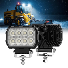 2PCS 4.4" Rectangular LED Work Lights Flood Beam For Digger Tractor Excavator