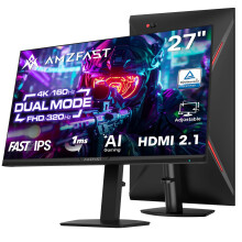 Amzfast 4K Gaming Monitor 27 Inch, 4K UHD 3840x2160 Fast IPS, Dual Mode 4K@160Hz/FHD@320Hz, 1ms MPRT, HDR400, 93% DCI-P3, HDMI2.1x2 & DP1.4x2, Height