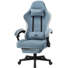 GTPLAYER Fabric Gaming Chair with Footrest, Ergonomic Computer Desk Chair with Pocket Spring Cushion Home Office High Back Support Lumbar Support Hea