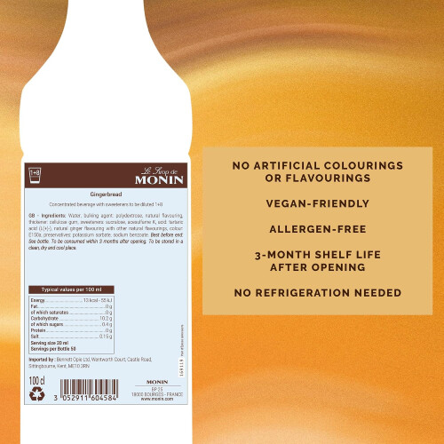 MONIN Gingerbread Syrup 1L 1