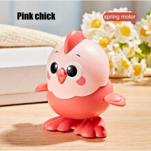 (Pink) Clockwork Jumping Chicken Toys, Cartoon Clockwork Animal Toys, Interactive Crawling Toys For Toddlers And Children