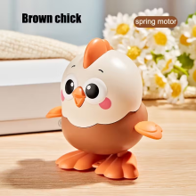 (Coffee) Clockwork Jumping Chicken Toys, Cartoon Clockwork Animal Toys, Interactive Crawling Toys For Toddlers And Children