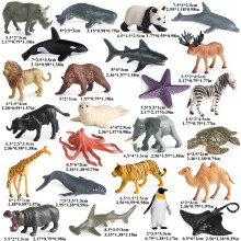 (24PCS) 24-Piece Realistic Animal Figures | Mini Plastic Wildlife And Sea Life Figures - Tiger, Shark, Elephant, Panda | Multi-Color Zoo