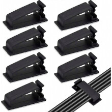 50PCS Black Adhesive Cable Clips Wire Organizer Cable Management for Ethernet TV Charger Car PC Office Home Elect
