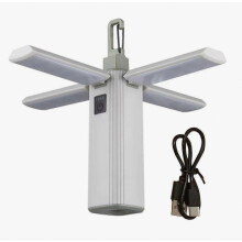Draagbare campinglamp met 3 lichteffecten, oplaadbare batterij, Type-C-oplaadmogelijkheid en USB-powerbank voor buitenactiviteiten.