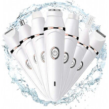Epilator, 7-in-1 Multifunctional, IPX4 Waterproof White 1pc, Whole Body Use Electric Epilator