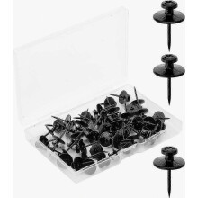 Double-ended Black Picture Pegs 50-Pack, Wall Tacks Thumb Nails for Hanging Pictures