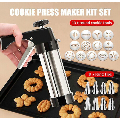 Cookie Press Baking Tools, Cookie Extruder, Pastry Bag, Decorating Tips, Molds, Home Use Set 1