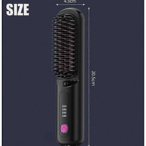 Rechargeable Wireless Hair Straightener with Ionic Heating and 3 Temperature Settings, Black 2