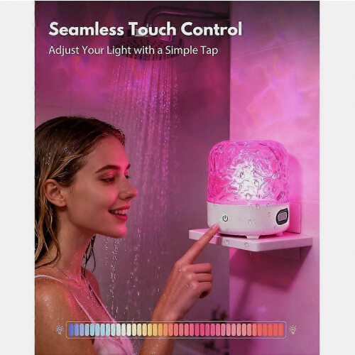 Lampe de douche/salle de bain LED étanche 16 couleurs, rechargeable, avec télécommande et commande tactile 2