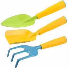 Ensemble d'outils de jardinage pour enfants, outils de jardin en aluminium avec poignée ergonomique antidérapante, comprenant pelle, râteau et tr