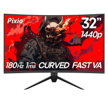 Pixio PXC328 32 inch 180Hz Refresh Rate QHD 1440p Resolution 1500R Curved Fast VA Panel 1ms GTG Response Time Adaptive Sync HDR Curved Gaming Monitor