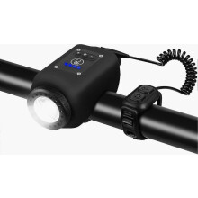 Fietshoorn, 2-in-1 elektrische fietshoorn met fietsverlichting, 110 dB fietshoorn met 4 lichtstanden en 6 geluidsstanden, IPX5 waterdicht en opla