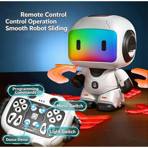 Smart Remote Control Robot Light Music Recording Interactive Toy For Kids 1