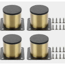 4 Pcs 5cm Stainless Steel Furniture Legs, Round Gold, Adjustable Height, Easy Assembly with Screws for Chairs, Tables, Wardrobes, Desks