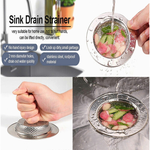 Reusable Sink Strainer Basket And Drain Stopper Kitchen Waste Management Solution Gold 2