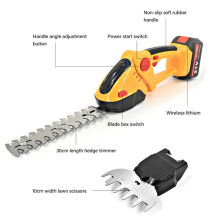 21V Cordless Hedge Trimmer 2in1 Grass Shear Shrub Branch Cutter With 2 Batteries
