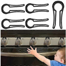 Kindersichere Herdknopf-Abdeckungen, 5er-Pack, Schwarz, zum Schutz von Kindern und Haustieren