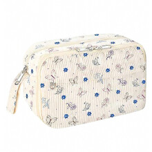 Corduroy Floral Butterfly Pencil Case, Large Capacity Student Stationery Bag, Gift