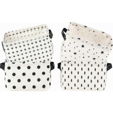 Ensemble de 4 mini paniers de rangement, boîte de rangement pratique en lin pour tiroir, panier de rangement pliable pour bureau, étagères, burea