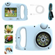 Kids Microscope Camera 100X Magnification Auto Macro Switch 1080P Video For Outdoor Exploration