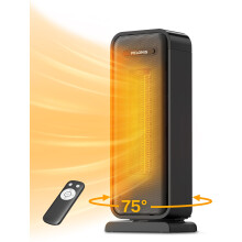 PELONIS Electric Heater, 2000W Energy Efficient Space Silent Room Heater, Portable Ceramic Fan Heaters, Thermostat 2 Settings 12H Timer, Overheat & Ti