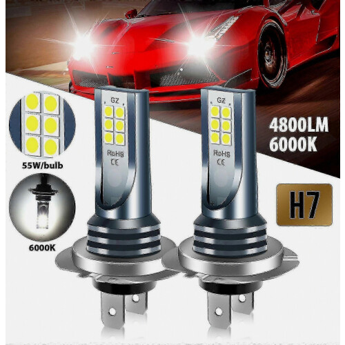 4-Pack H7 Led Headlight Bulb Kit High Low Beam 220w 60000lm Super Bright 6000k White 1