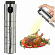 Stainless steel oil spray bottle barbecue oil pot seasoning bottle with scale