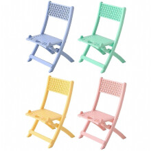 Lot de 4 mini chaises pliantes pour maison de poupée, supports pour téléphone portable en forme de mini-chaises