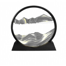 Moving Sand Art Picture Round Glass 3d Deep Sea Sandscape Flowing Sand Frame Home Decoration