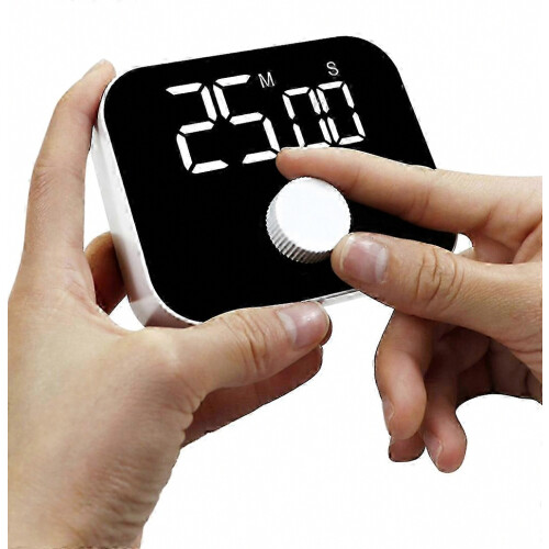 Self Regulated Rotary Timer with Silent Mode, Magnetic Back and Lanyard Hole, 99 Minute 59 Second Count Up/Down 1