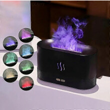 Humidificateur d'aromathérapie à flamme LED, alimenté par USB, portable, lampe humidificateur pour la chambre à coucher